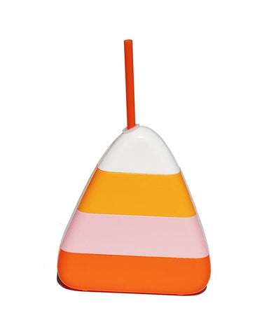 Candy Corn Plastic Cup with Straw
