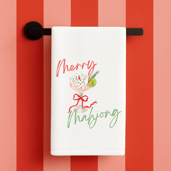 Merry Mahjong Christmas gift towel holiday cute hostess gift
