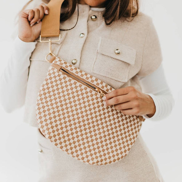 Westlyn Woven Bum Bag : Checkered Black