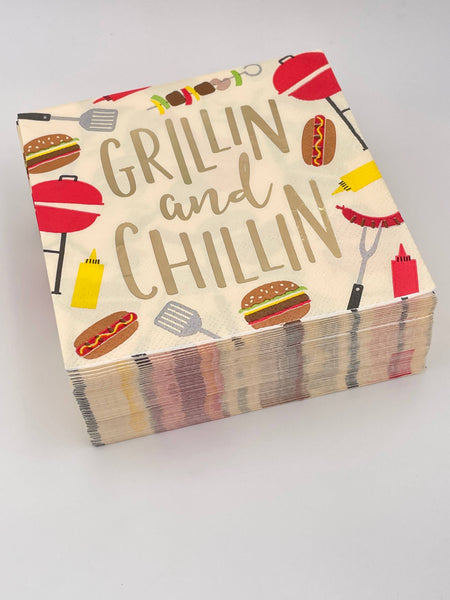 Cocktail Napkins | Grillin and Chillin - Foil - 20ct