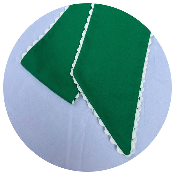 Custom Linen Sashes with Trim : Red with White trim 54"
