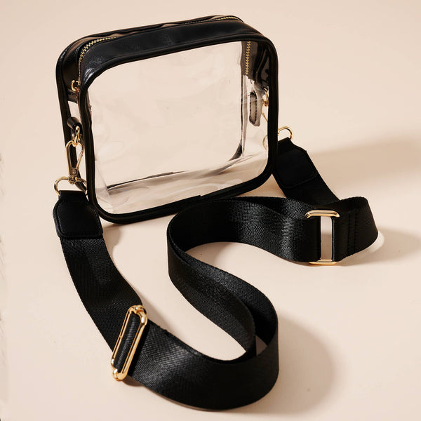 Game Day Clear Crossbody Bag: Gold