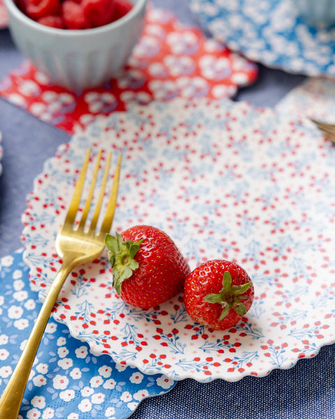 Floral Bamboo Paper Plate Set