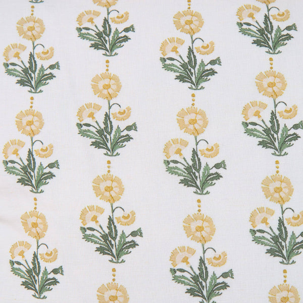 Amalthea Gold Linen Block Print Square Pillow Cover : 22X22