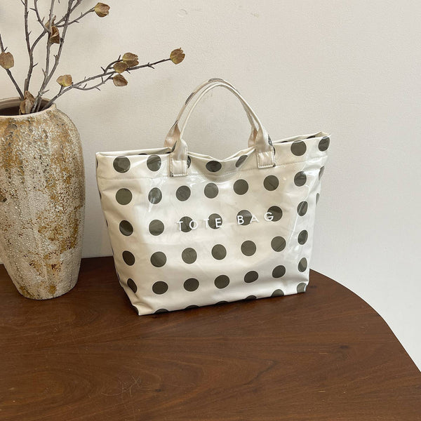 Dot Tote Bag for Women Large Plastic Waterproof Bags: Blue