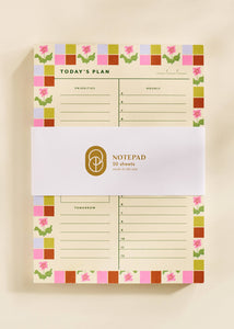 Checkered Flower Daily Planner Notepad