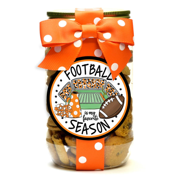 Cookie - Football - Pint Jars  : Chocolate Chip / Red & Black