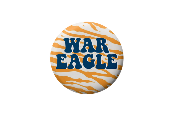Auburn War Eagle Stripes Button