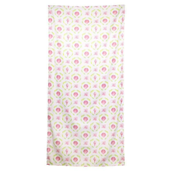 Brighton Terrace Beach Towel   Pink Lilly/Lime   34x70