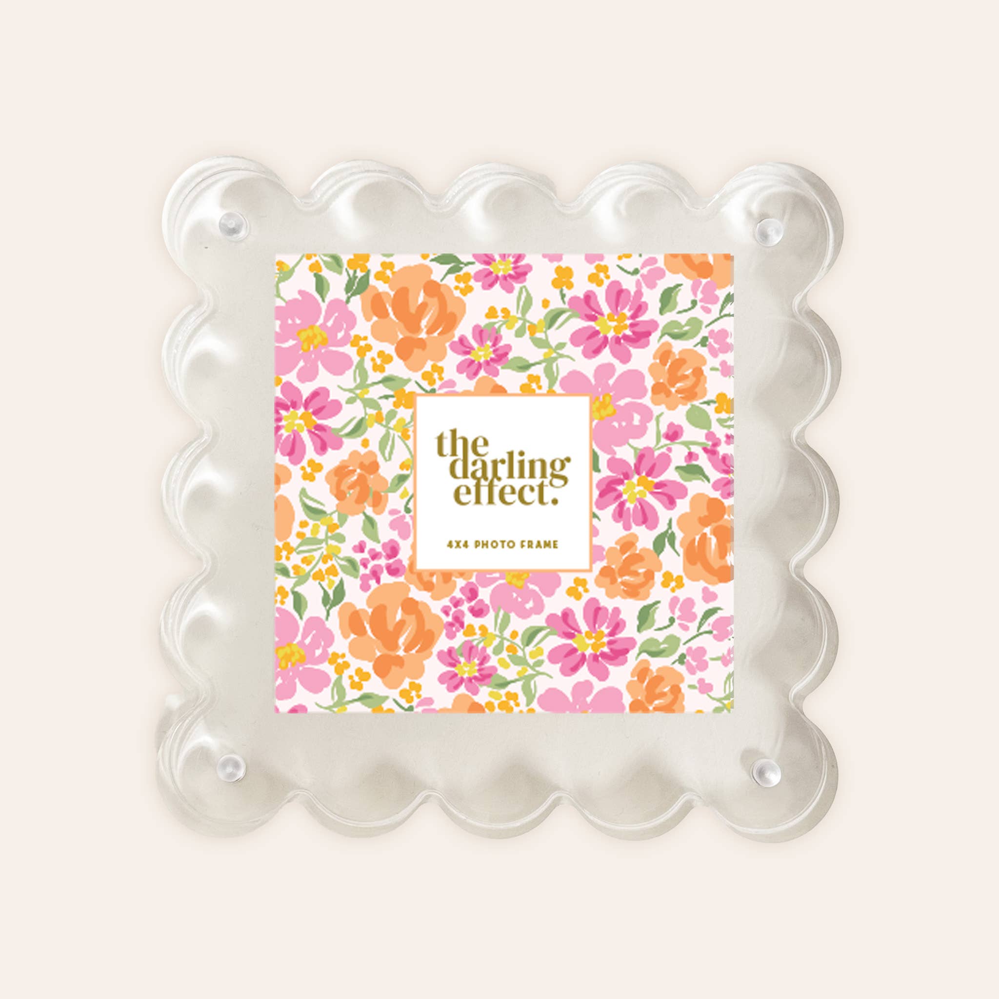 Rectangle Scalloped Acrylic Frame-Clear