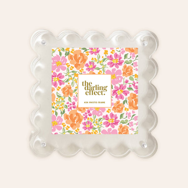 Square Scalloped Acrylic Frame-Clear