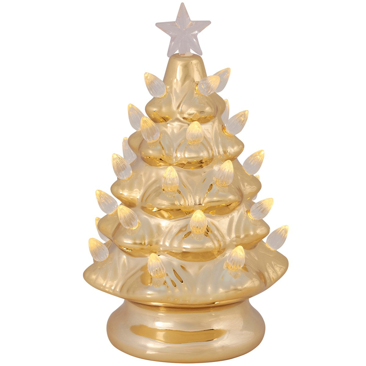 Ceramic gold Light up Christmas Tree