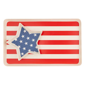 American Flag Stacked Reusable Bamboo Serving Tray Set