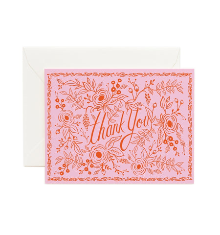 Rifle Paper Pink Rose Thank You Card