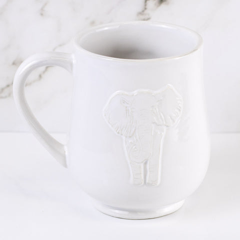 White Elephant Embossed Mug