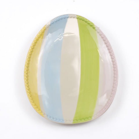Striped Easter Egg Plate