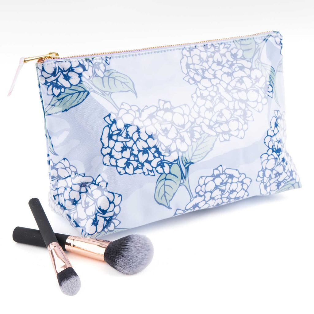 Hydrangea Stem Clear Coated Travel Cosmetic Case - Thumbnail 2