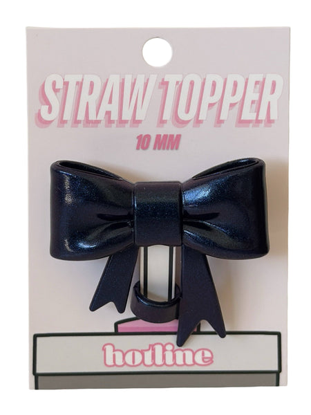 Large Bow Straw Toppers: Mint