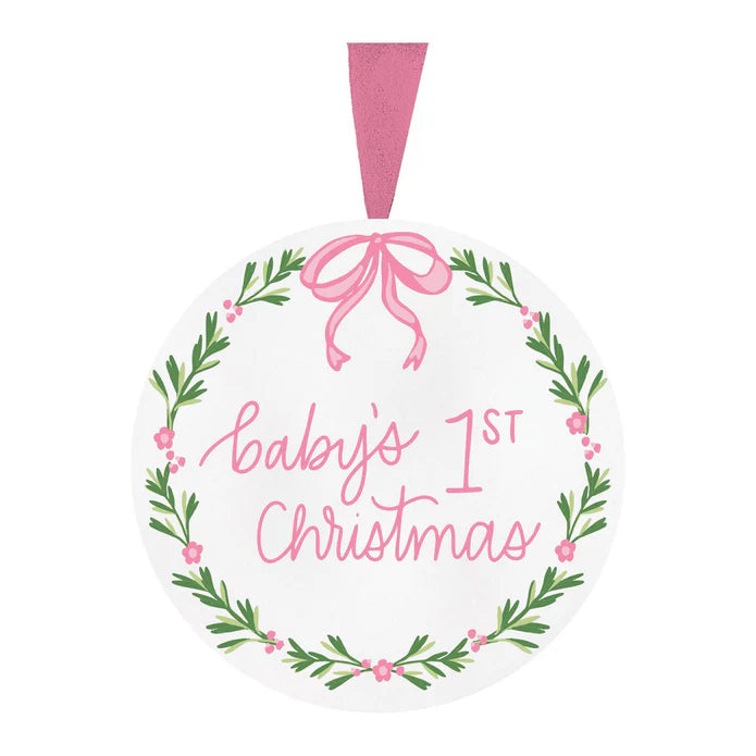 Baby's First Christmas Pink Ornament