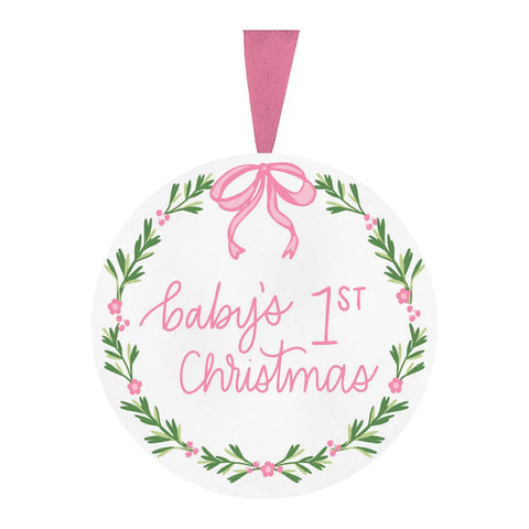 Baby's First Christmas Pink Ornament