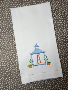 Pumpkin Pagoda Initial Huck Towel