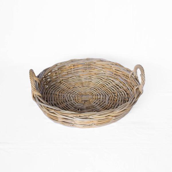 Rattan Round Tray Kubu Grey: Large - 20" D