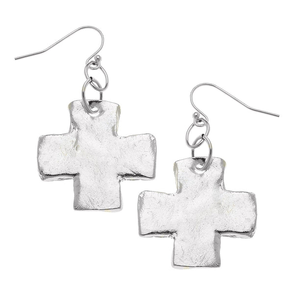 Susan Shaw Mini Square Cross Earrings (1725n)