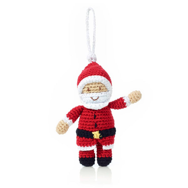 Handmade Crochet Santa Ornament – Fair Trade Holiday Decor