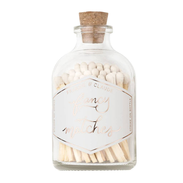 Classic White Matches in Glass Jar – Minimalist & Summer Dec