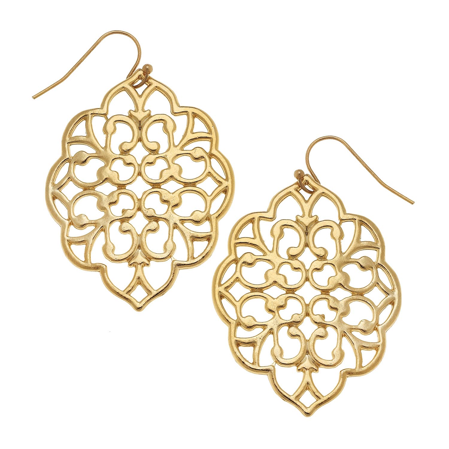Gold Filigree Cut Out Earrings (1255G)