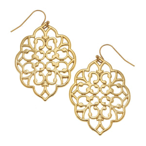 Gold Filigree Cut Out Earrings (1255G)