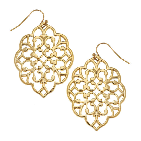 Gold Filigree Cut Out Earrings (1255G)