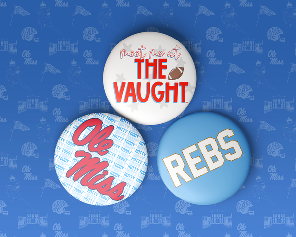 Ole Miss Game Day Buttons | Gameday Pins | U of Mississippi: OLE MISS LOGO