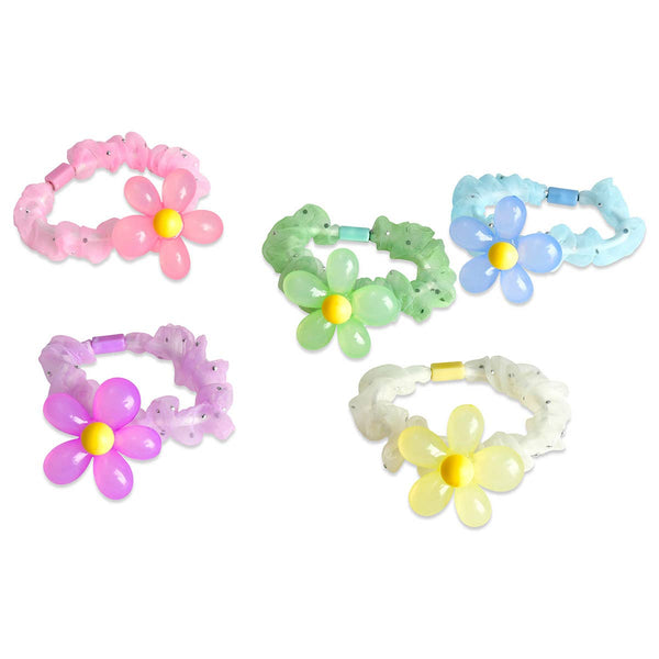 Flower Hair Tie Set - 5 pieces