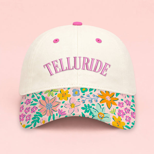 Custom Homewood Embroidered Hat | Blush Rainbow Thistle: Bold Outline / Hot Pink