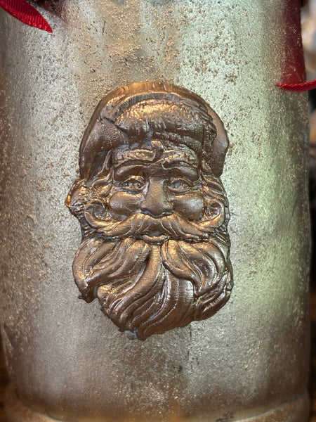 Vintage Style Christmas Bell with Handpainted Santa Intaglio