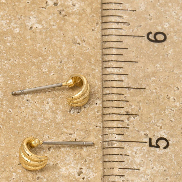 Gold Dipped Dainty Wide Hoop Earrings: GOLD