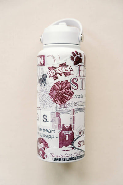 Licensed Mississippi State 32 oz Insulated Water Bottle