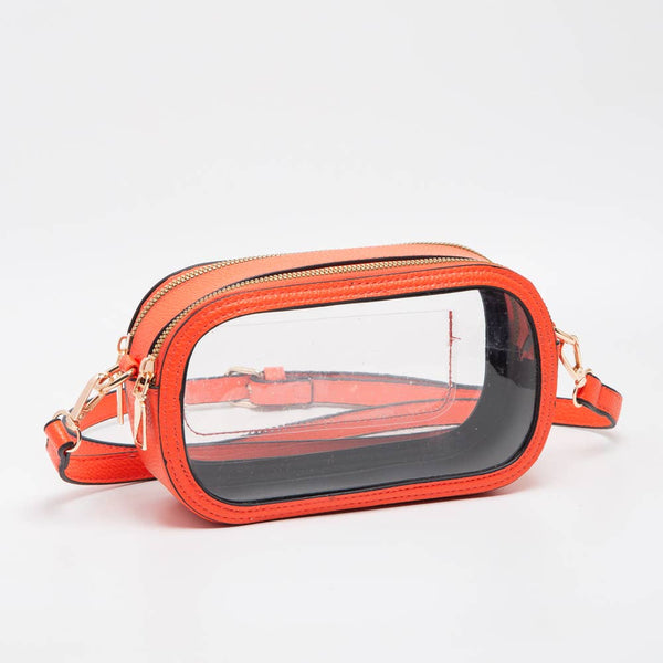 Game Day Stadium Clear Oval Crossbody Bags: Royal blue