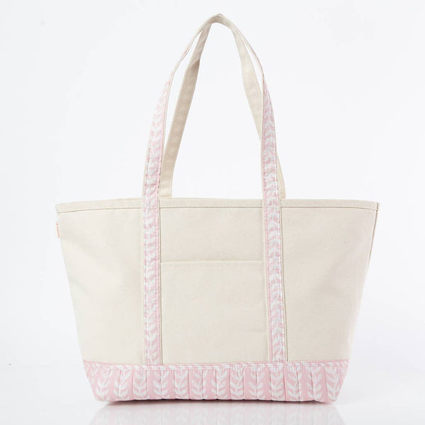Block Print Large Classic Tote: Powder Pink