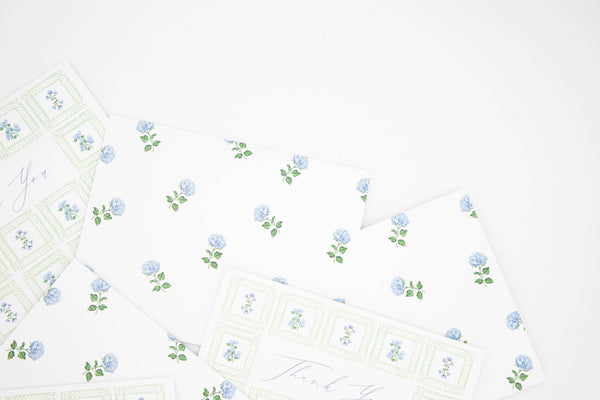Hydrangea Thank You Folded Notecards