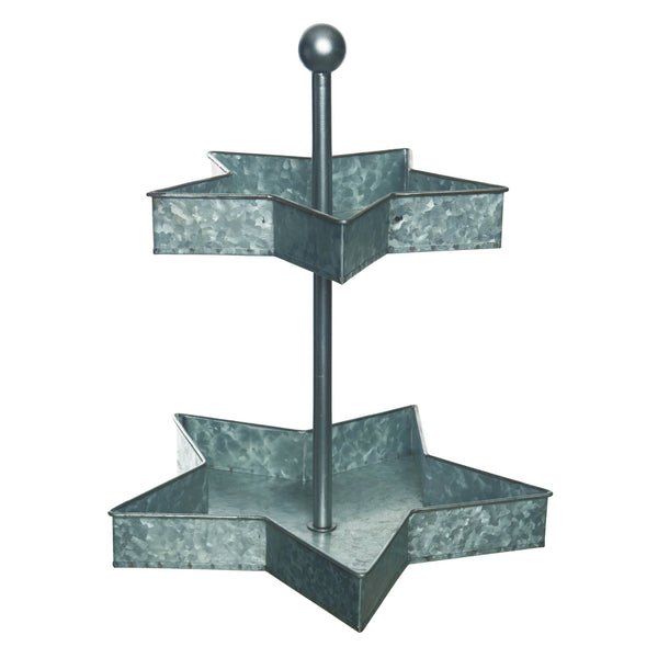Metal  2 Tiered Star Tray