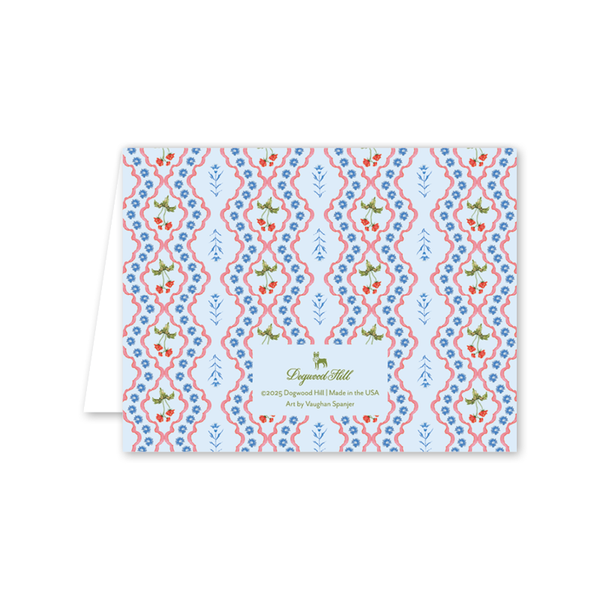 Lamia Damask Blue Thank You: Boxed Set - 8 Cards & Envelopes