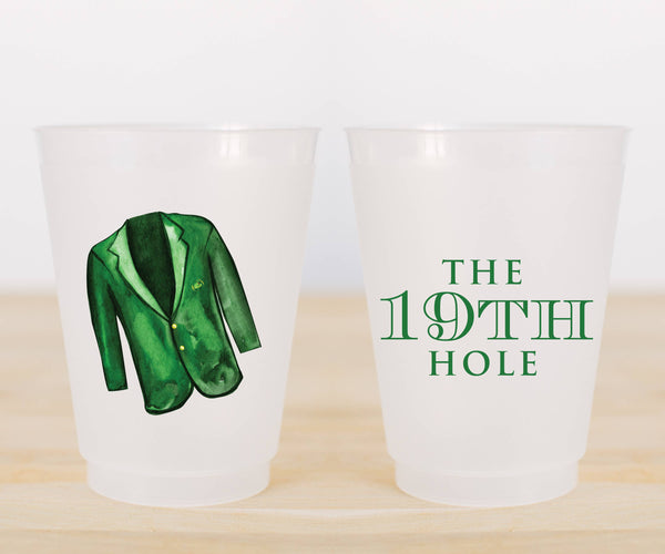 19th Hole Jacket Frosted Cups- Masters: Pack of 10 Cups