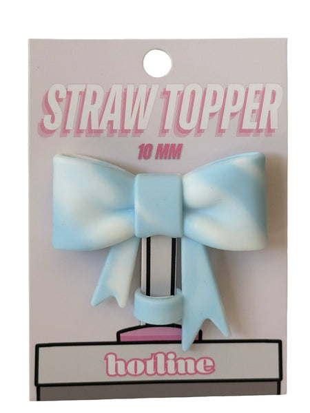 Large Bow Straw Toppers: Mint