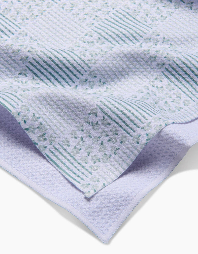 Mini Flowers and Stripes Check Tea Towel - Thumbnail 3