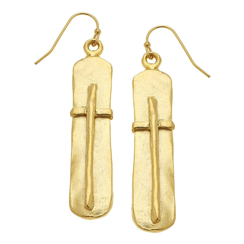 Susan Shaw Bar Cross Earrings (1915G)