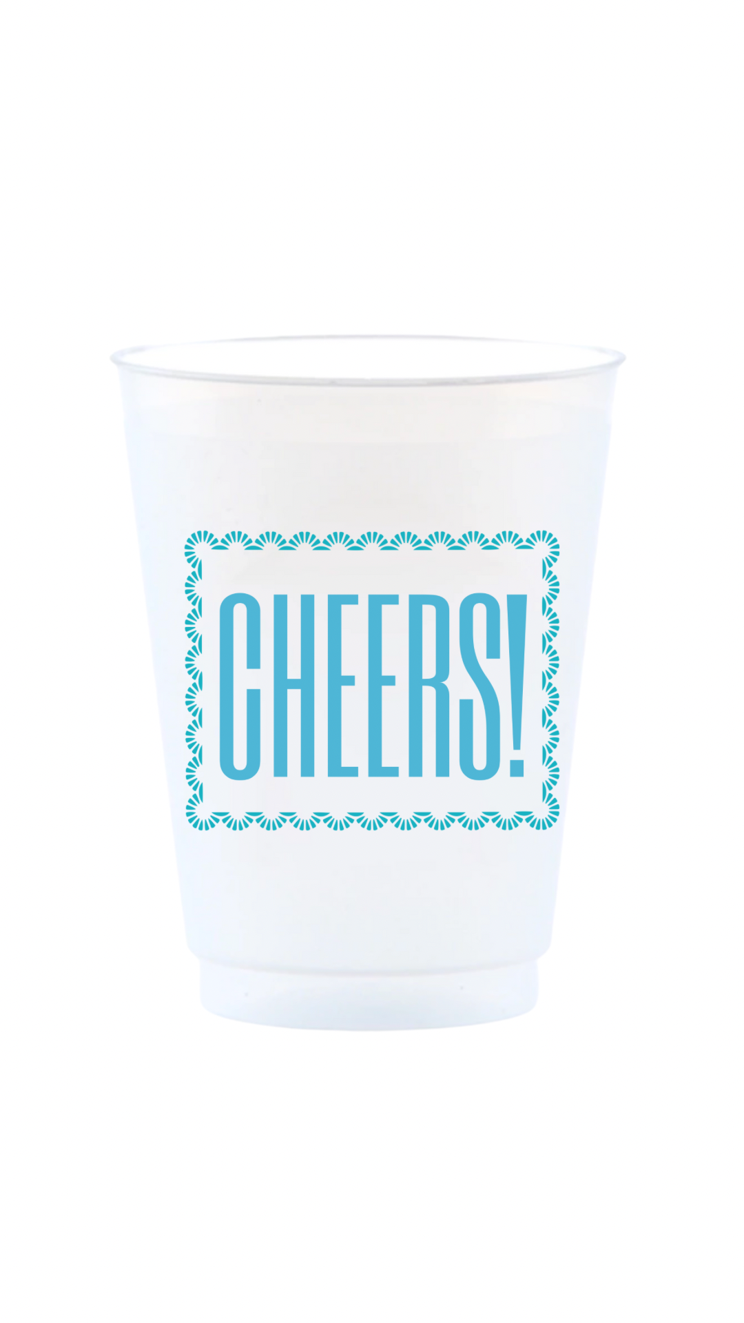 Teal Cheers Reusable Frost Flex Cups