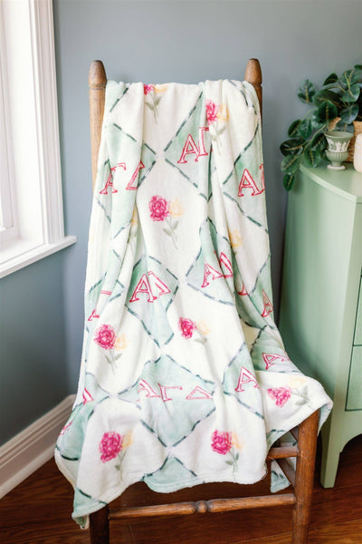 Alpha Gamma Delta Flannel Fleece Blanket, Sorority