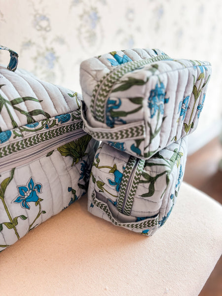 Iris Luxe | Quilted Cosmetic Bags-set of 3